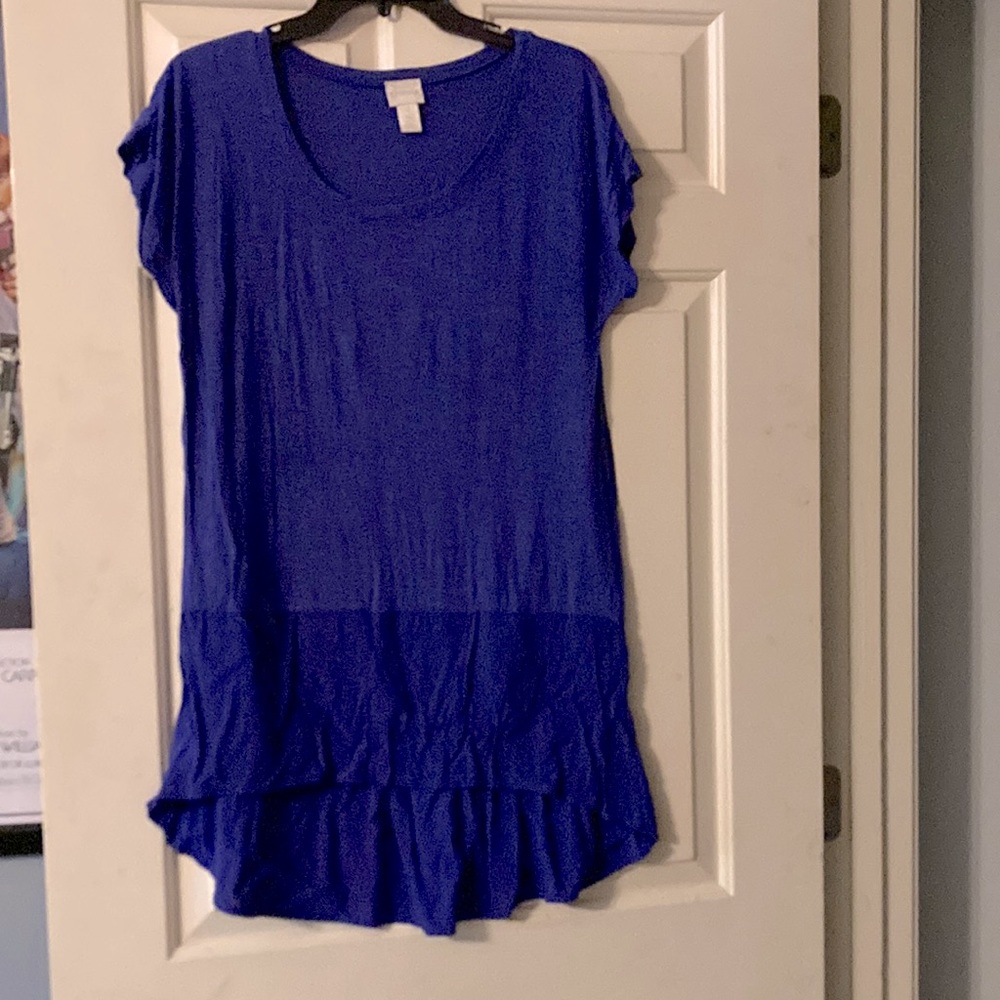 Chico’s cap sleeved Blouse. Longer in back